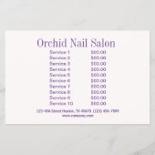 Schoonheid Esthetisch Manicure Nail Salon prijslij Flyer (Achterkant)