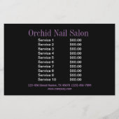 Schoonheid Esthetisch Manicure Nail Salon prijslij Flyer (Achterkant)