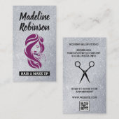 Schoonheid Haar Gezicht | Glitters | QR Code Afsprakenkaartje (Voorkant / Achterkant)