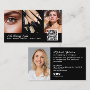 Schoonheid / Haar / Wimpers / Nagels 4-foto QR-cod Visitekaartje