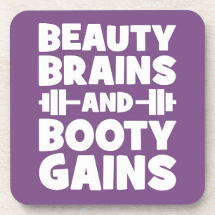Schoonheid, Hersenen, Booty Gains - Women's Novelt Bier Onderzetter
