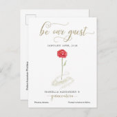 Schoonheid & het Beest Quinceañera Save the Date Aankondigingskaart (Voorkant / Achterkant)