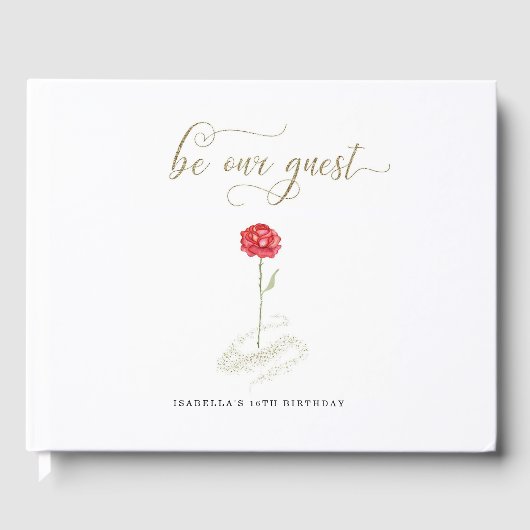 Schoonheid & het Beest Verjaardag Bruids Bruiloft Gastenboek (Voorkant)