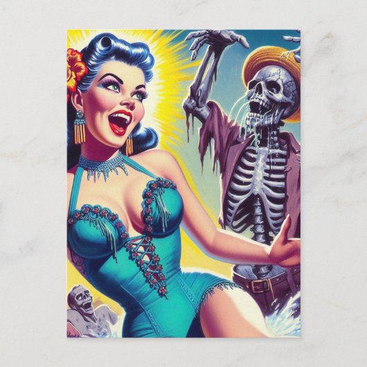 Schoonheid horror meisje briefkaart (Voorkant)