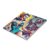 Schoonheid horror meisje tegeltje (Zijkant)