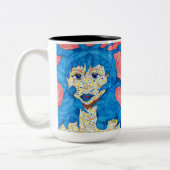 Schoonheid in blauwe mok (Links)