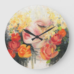 Schoonheid in bloesems: olieverfschilderij Elegant Grote Klok