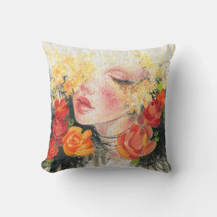 Schoonheid in bloesems: olieverfschilderij Elegant Kussen