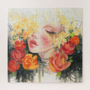 Schoonheid in bloesems: olieverfschilderij Elegant Legpuzzel