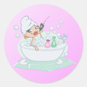 Schoonheid in het bad ronde sticker