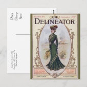  schoonheid in het Briefkaart Groene Dress (Voorkant / Achterkant)