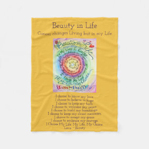 Schoonheid in Life Cancer Poem Chemo Fleece Blanke Deken