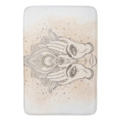 Schoonheid in perzik- en goudkleur met boho lotusb badmat (Voorkant Verticaal)