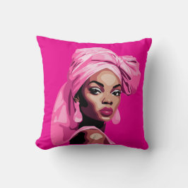 Schoonheid in roze Afrocentrische kunst Kussen