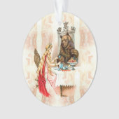 Schoonheid in roze en beest ornament (voorkant)