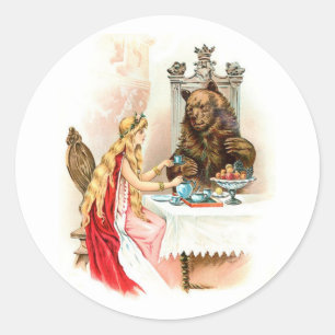 Schoonheid in Roze en het Beest Ronde Sticker