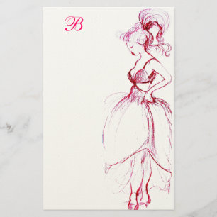 SCHOONHEID IN ROZE JURK INITIALEN BRIEFPAPIER