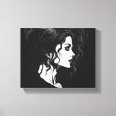 Schoonheid in zwarte achtergrond scherm canvas afdruk (Voorkant)