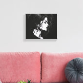 Schoonheid in zwarte achtergrond scherm canvas afdruk (Insitu (Woonkamer))