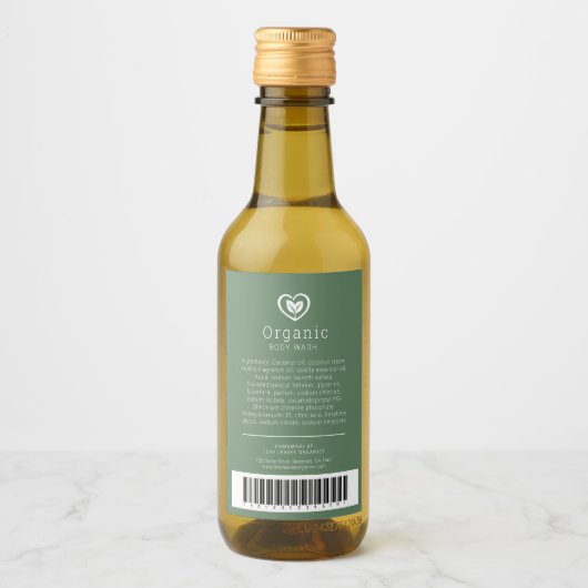 Schoonheid ingrediënt barcode label bladeren logo  wijn etiket (Voorkant)