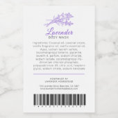 Schoonheid ingrediënten en barcode label lavendel wijn etiket (Enkel label)
