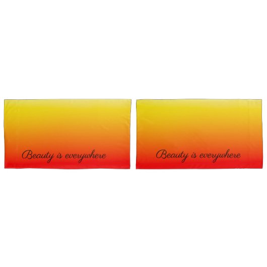 Schoonheid is overal rood tot geel vervagen kussensloop (Voorkant-Set)