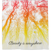 Schoonheid is overal warm zonsondergang ombre bome douchegordijn (Voorkant)