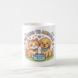 Schoonheid Kawaii Wees Aardig Voor Dieren Schoonhe Koffiemok