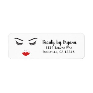 Schoonheid Make-up Gezicht Wimpers & Rode Lippen S Etiket
