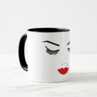 Schoonheid Make-up Gezicht Wimpers & Rode Lippen S