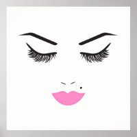 Schoonheid Make-up Gezicht Wimpers & Roze Lippen C
