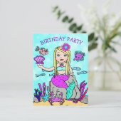 Schoonheid Meermin Verjaardagsuitnodigingen Briefkaart (Staand voorkant)