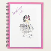 Schoonheid met zwarte en roze meisjes planner (Voorkant)