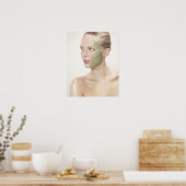 schoonheid, nat, spa, haar omhoog, blonde ogen, bl poster (Keuken)