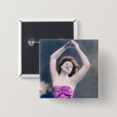 schoonheid overheerst hoofddansen vierkante button 5,1 cm (Voorkant /achterkant)