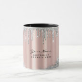 Schoonheid Roze Goud Zilver Glitter Druppels Aange Mok (Midden)