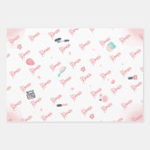 Schoonheid spa glitz en glam verjaardagsfeest inpakpapier vel (Voorkant 3)