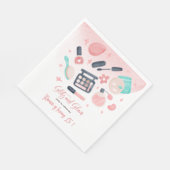 Schoonheid spa glitz en glam verjaardagsfeest servet (Hoek)