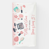 Schoonheid spa glitz en glam verjaardagsfeest spandoek (Verticaal)