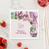 Schoonheid spa verjaardagsfeestje servet (Insitu)