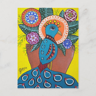 Schoonheid van Briefkaart van de Pauw van de Kunst