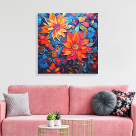 Schoonheid van de bloemen canvas afdruk