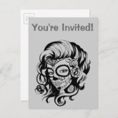 Schoonheid van de Dag van de Doden Uitnodiging Briefkaart (Voorkant / Achterkant)