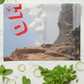 Schoonheid van de kust van Oman Theedoek (Gevouwen)