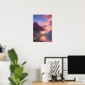 Schoonheid van de Riverside Sunset Poster (Thuiskantoor)