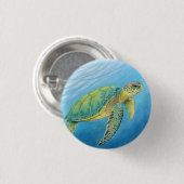 Schoonheid van de schildpad ronde button 3,2 cm (Voorkant /achterkant)