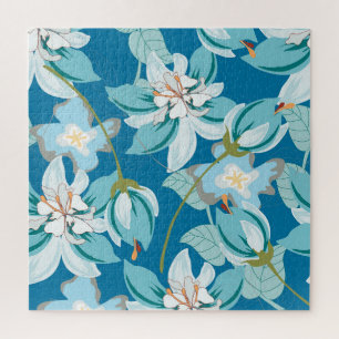 Schoonheid van een retro bloemenmotief in een mooi legpuzzel