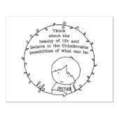 Schoonheid van het leven 	rubberstempel (Afrduk)