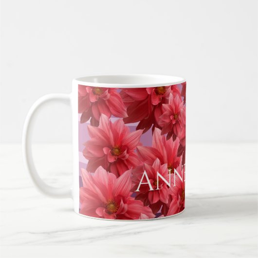 Schoonheid van roze bloemen koffiemok (Links)