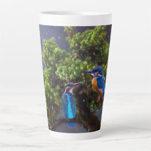 Schoonheid van wilde natuur- Kingfisher en Bonsai Latte Mok